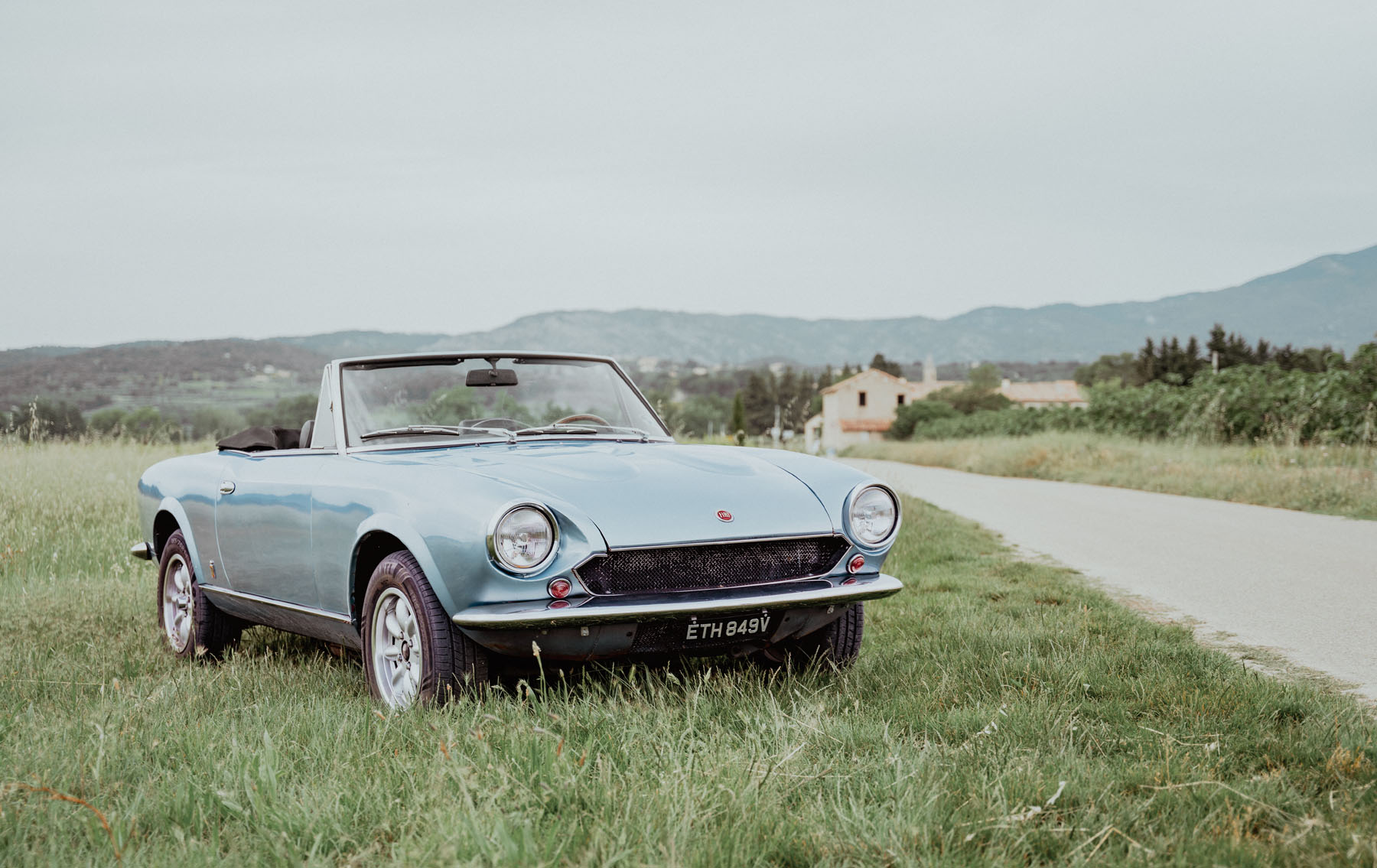 A view of the Provence Classics Fiat 124 Spider Pininfarina