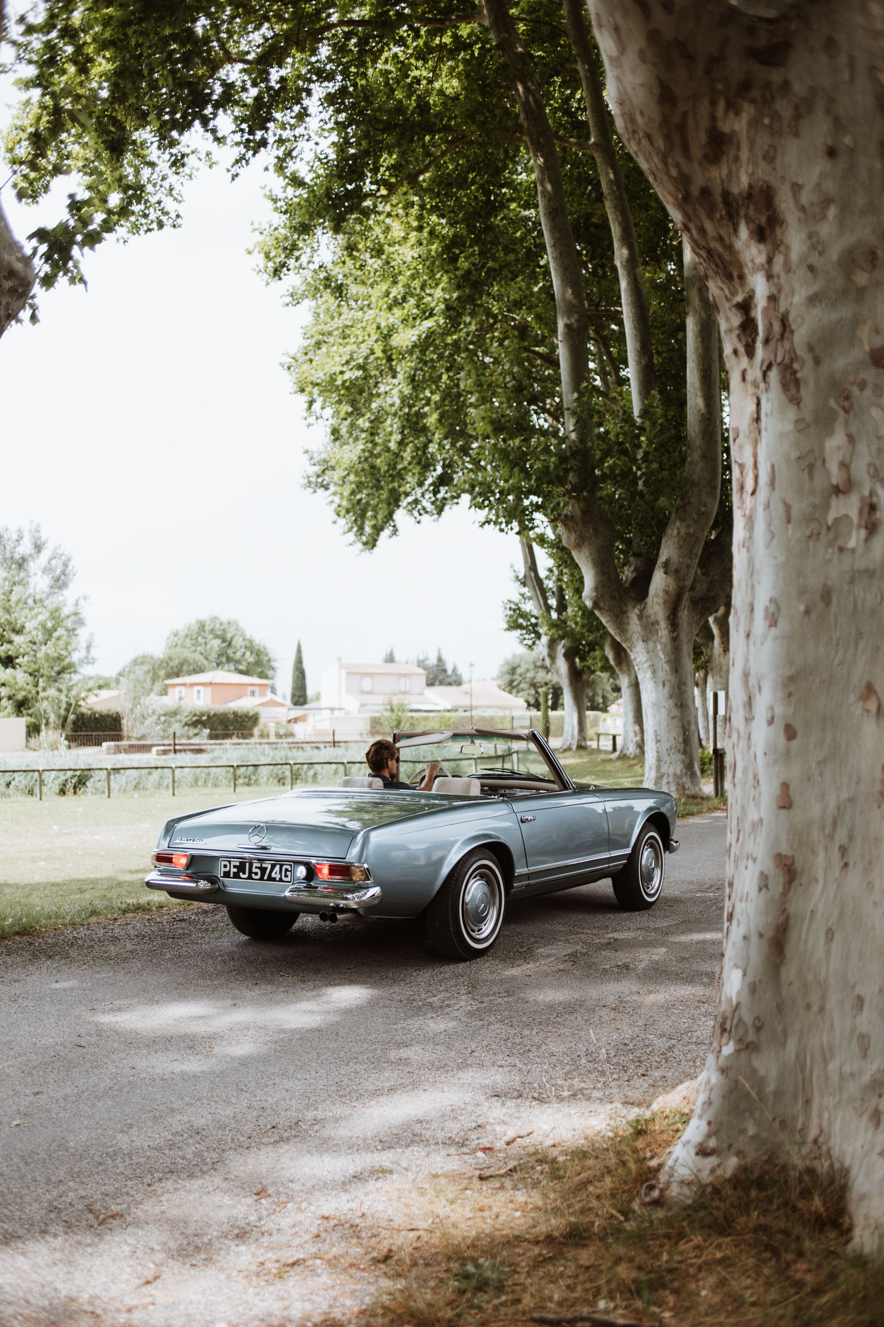 A view of the Provence Classics Mercedes 280SL