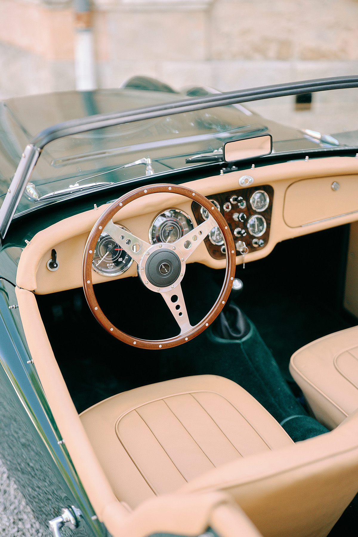 A view of the Provence Classics 1959 Triumph TR3A
