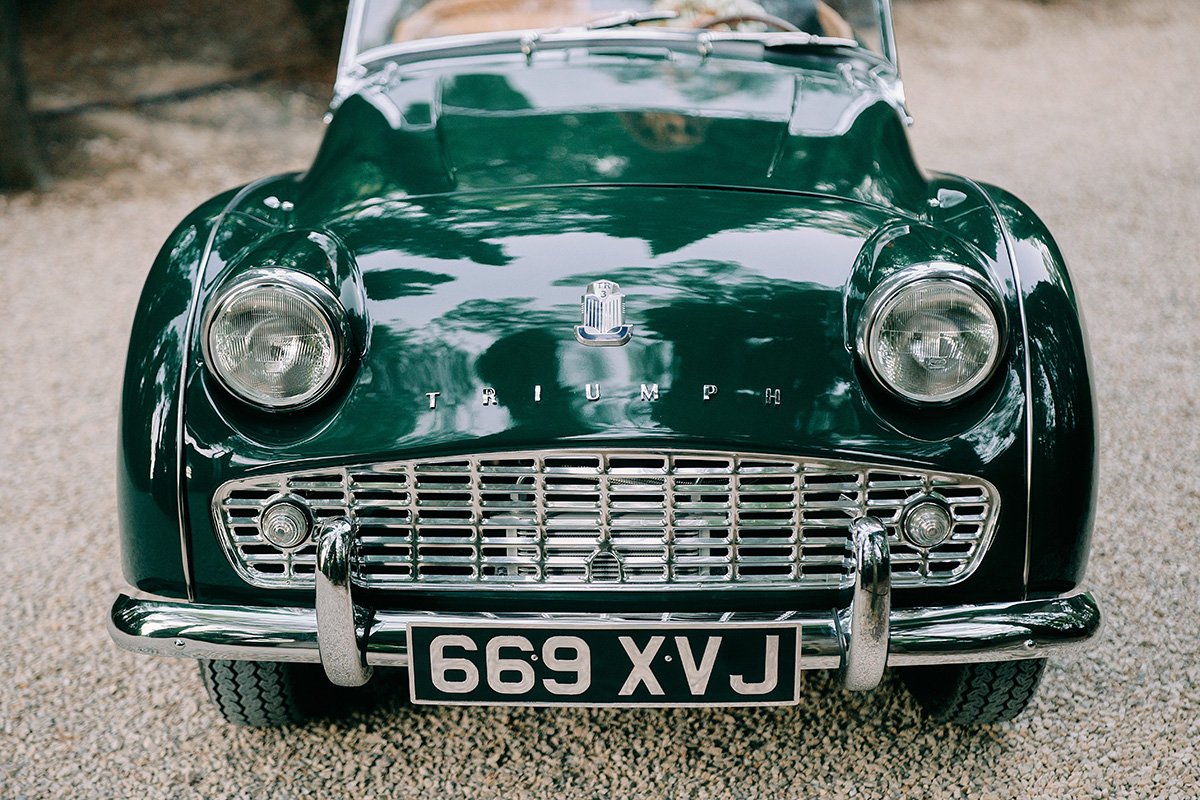 A view of the Provence Classics 1959 Triumph TR3A