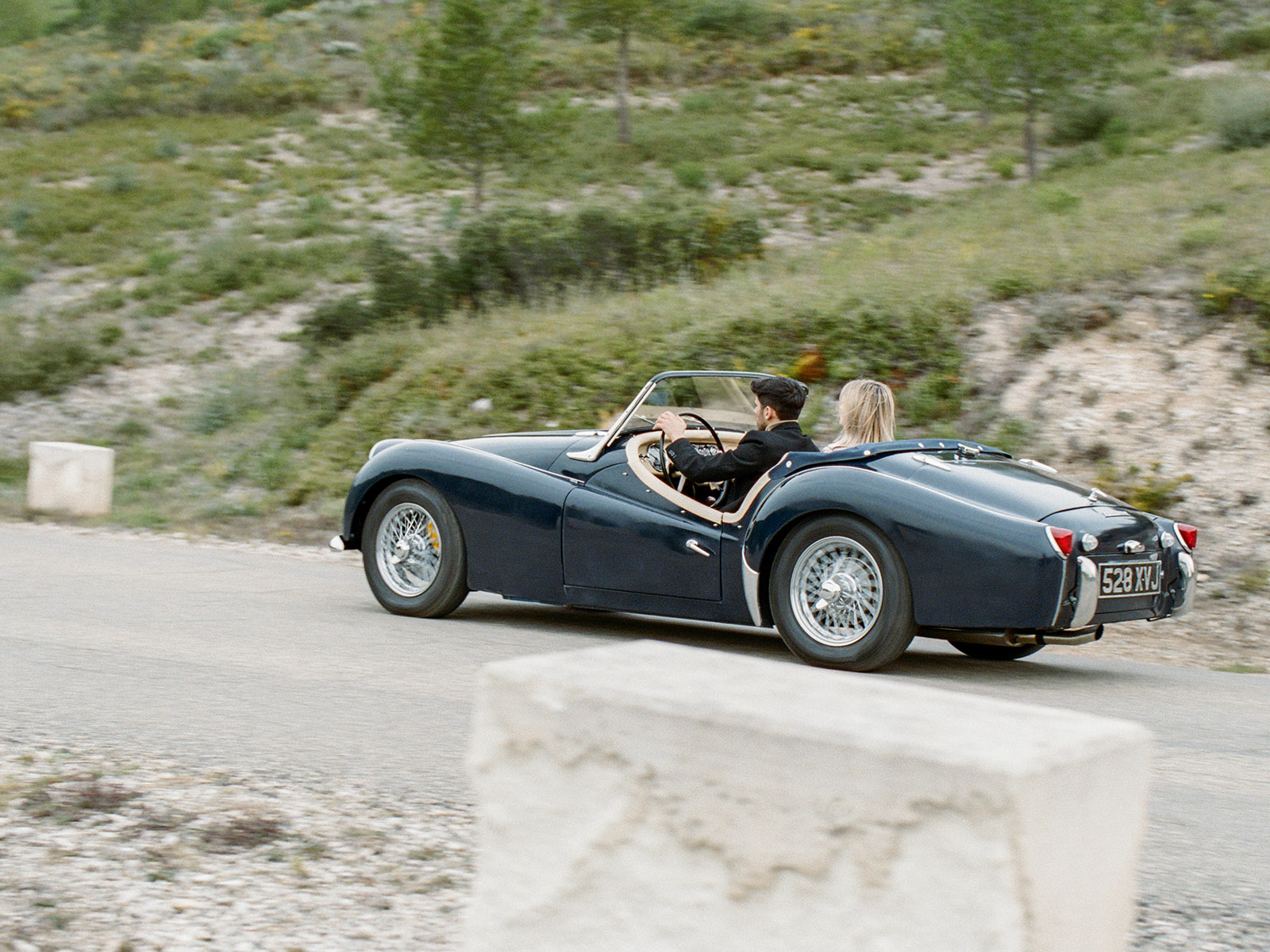 A view of the Provence Classics 1959 Triumph TR3A