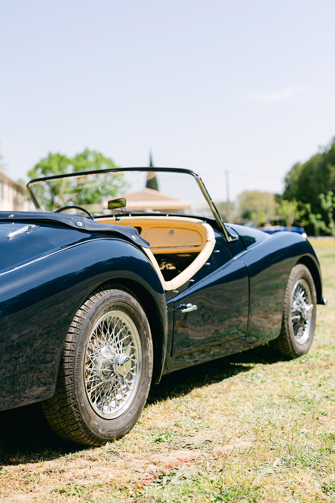 A view of the Provence Classics 1959 Triumph TR3A