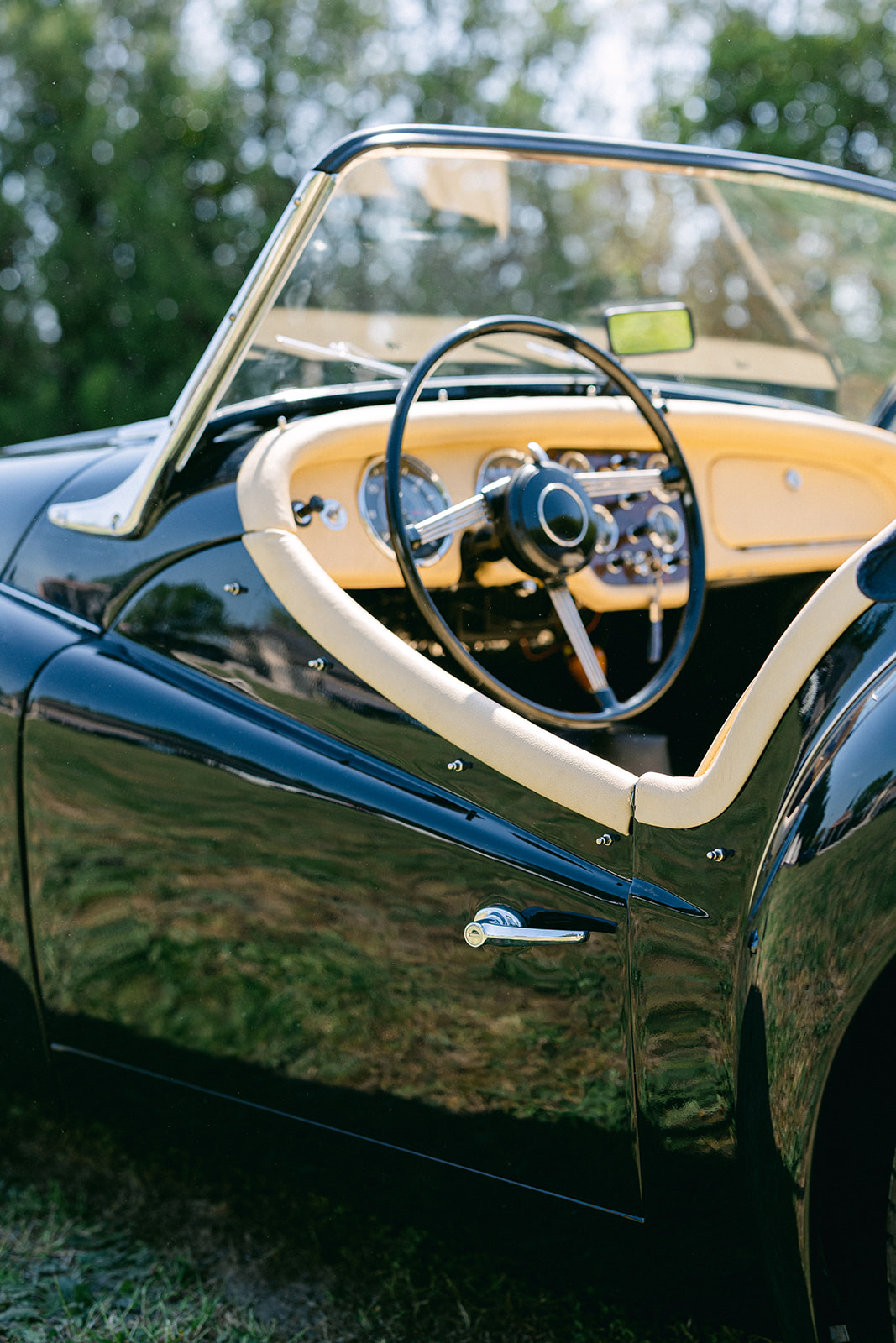 A view of the Provence Classics 1959 Triumph TR3A
