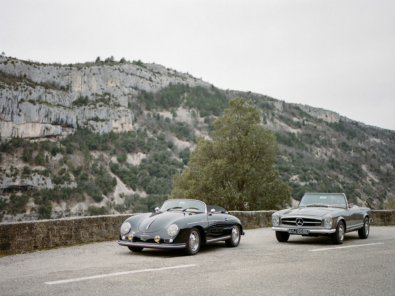 A professional photograph of the vehicles on offer at Provence Classics, for rental in the south of France.